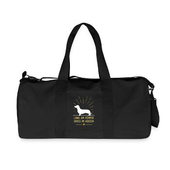 Lang am Körper, Groß im Herzen - Recycelte Canvas-Sporttasche von Stanley/Stella - Schwarz - Vorne
