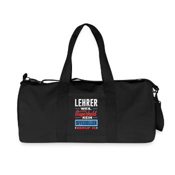 Lehrer Superheld Beruf - Recycelte Canvas-Sporttasche von Stanley/Stella - Schwarz - Vorne