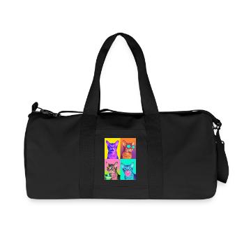 Chats Chat Abyssinian - Sac de sport en toile recyclée Stanley/Stella - noir - Devant