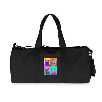 Cats British Shorthair Cat - Recycled Canvas Sports Bag by Stanley/Stella - black - Front