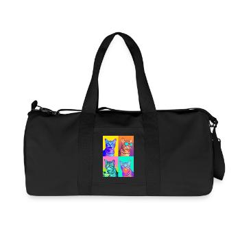 Chats Chat Mau égyptien - Sac de sport en toile recyclée Stanley/Stella - noir - Devant