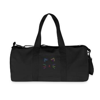 Cat Face Retro 80's Vintage 90's Cat Cats - Recycled Canvas Sports Bag by Stanley/Stella - black - Front