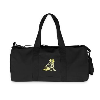 Pug Hund Silhouette - Recycelte Canvas-Sporttasche von Stanley/Stella - Schwarz - Vorne
