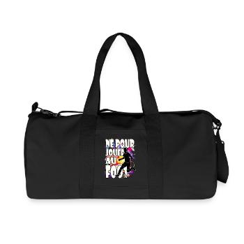 Né pour jouer au foot, cadeau humour fan de foot - Sac de sport en toile recyclée Stanley/Stella - noir - Devant