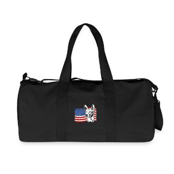Basenji US Amerika Fahne Hunde Wilsigns - Recycelte Canvas-Sporttasche von Stanley/Stella - Schwarz - Vorne