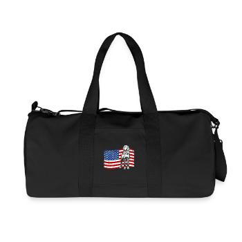 Vizsla US America Flag Dogs Dog Wilsigns - Recycled Canvas Sports Bag by Stanley/Stella - black - Front