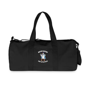 Moin Moin ihr Spacken Seemöwe Möwe Seemann Fitness - Recycelte Canvas-Sporttasche von Stanley/Stella - Schwarz - Vorne