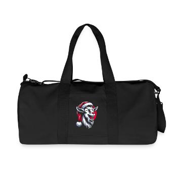 Drôle de chèvre de Noël avec chapeau de Père Noël - Sac de sport en toile recyclée Stanley/Stella - noir - Devant