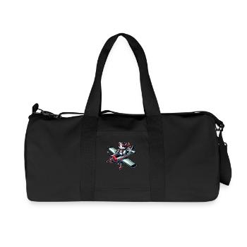 Katze Pilot Propeller Flugzeug Fliegen - Recycelte Canvas-Sporttasche von Stanley/Stella - Schwarz - Vorne