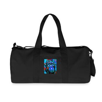Portrait de singe - Sac de sport en toile recyclée Stanley/Stella - noir - Devant