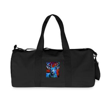Portrait de cerf - Sac de sport en toile recyclée Stanley/Stella - noir - Devant