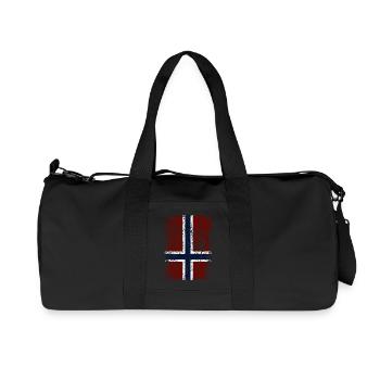 Norwegian flag upright (dark) - Recycled Canvas Sports Bag by Stanley/Stella - black - Front