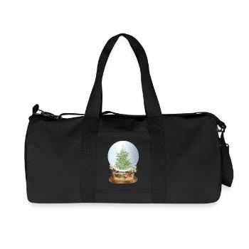 belle boule à neige nostalgique avec sapin de Noël - Sac de sport en toile recyclée Stanley/Stella - noir - Devant