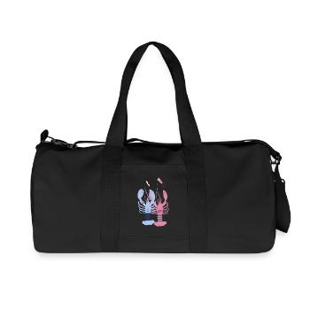 Bretagne - Homards bleu et rose - Sac de sport en toile recyclée Stanley/Stella - noir - Devant
