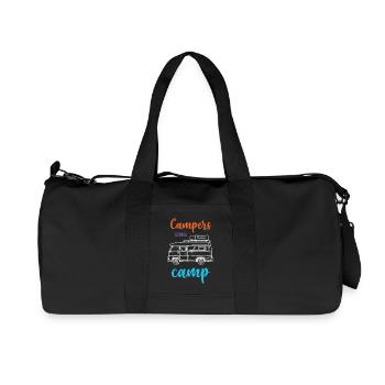 Campeurs qui vont au camp - Sac de sport en toile recyclée Stanley/Stella - noir - Devant