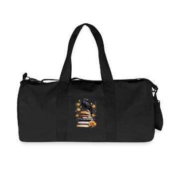 Stack of books with raven - Recycled Canvas Sports Bag by Stanley/Stella - black - Front