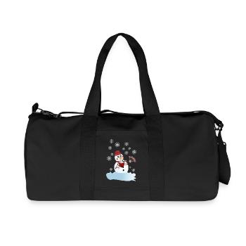 Bonhomme de neige et chocolat chaud pour Noël - Sac de sport en toile recyclée Stanley/Stella - noir - Devant