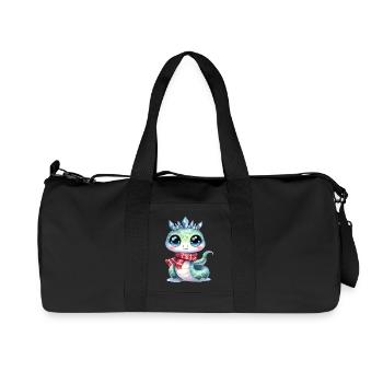 Cute Snake with Ice Crystal Crown - Recycled Canvas Sports Bag by Stanley/Stella - black - Front