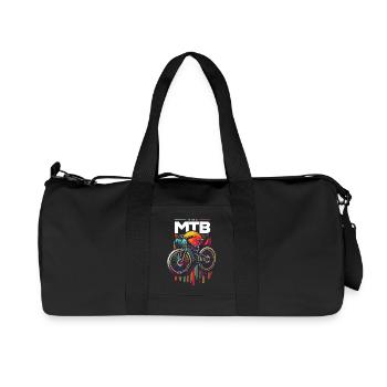 Lebendiges MTB-Radfahren Sonnenuntergang Design - Recycelte Canvas-Sporttasche von Stanley/Stella - Schwarz - Vorne