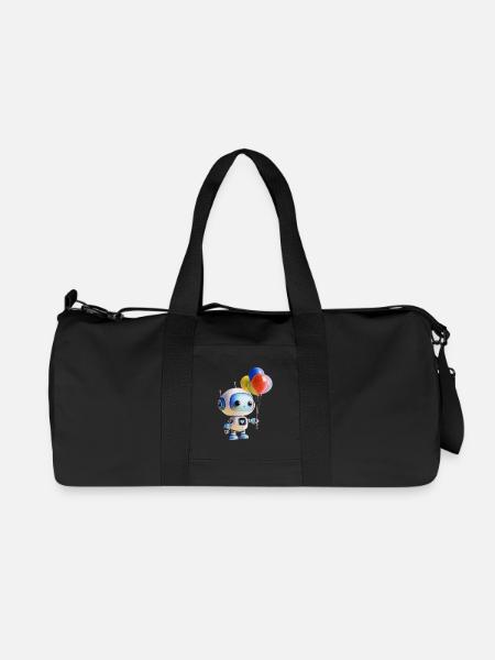 Robot Balloon - Recycled Canvas Sports Bag by Stanley/Stella - black