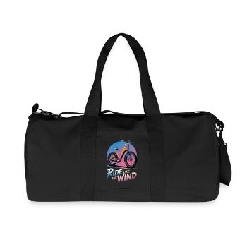 Illustration de vélo électrique vibrant - Sac de sport en toile recyclée Stanley/Stella - noir - Devant
