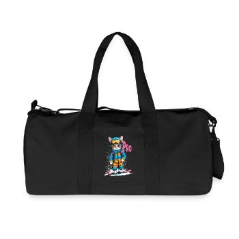 Snowboarding Kitty Pro - Recycelte Canvas-Sporttasche von Stanley/Stella - Schwarz - Vorne