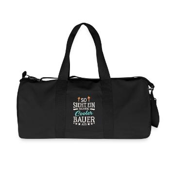So sieht ein richtig cooler Bauer aus Landwirt - Recycelte Canvas-Sporttasche von Stanley/Stella - Schwarz - Vorne