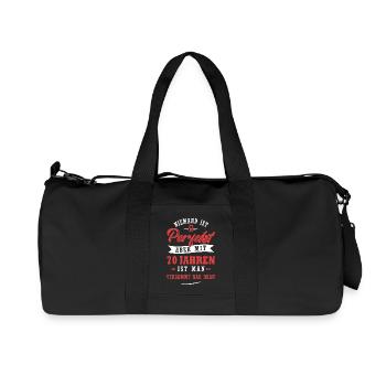 Niemand ist perfekt Funshirt 70 - Recycelte Canvas-Sporttasche von Stanley/Stella - Schwarz - Vorne