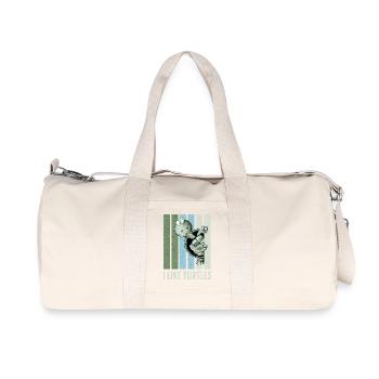 I Like Turtles Schildkröte Retro Vintage Spruch - Recycelte Canvas-Sporttasche von Stanley/Stella - Naturweiß - Vorne