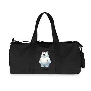 Süßer Eisbär Cartoon Glücklich Entspannt - Recycelte Canvas-Sporttasche von Stanley/Stella - Schwarz - Vorne