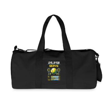 Kids Tennis Level Up your Serve Hoodie T-Shirt - Recycled Canvas Sports Bag by Stanley/Stella - black - Front
