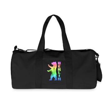 Berlin Bär Skyline Fernsehturm Pride - Recycelte Canvas-Sporttasche von Stanley/Stella - Schwarz - Vorne
