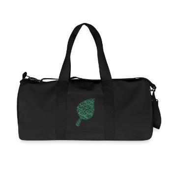 Power of Herbs – Leaf Shaped Word Cloud - Recycled Canvas Sports Bag by Stanley/Stella - black - Front