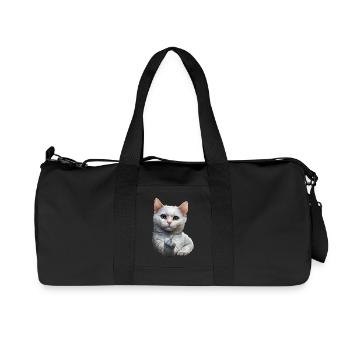 Cat - Recycled Canvas Sports Bag by Stanley/Stella - black - Front