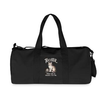 Knitting, because violence is wrong - Recycled Canvas Sports Bag by Stanley/Stella - black - Front