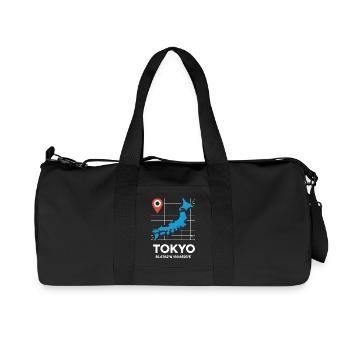 Tokyo Japan Coordinates Travel Motif - Recycled Canvas Sports Bag by Stanley/Stella - black - Front