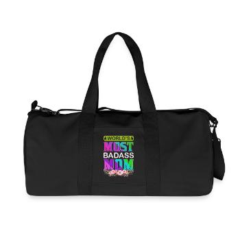 La Maman Badas du Monde – Cadeau fleuri audacieux pour la fête des mères - Sac de sport en toile recyclée Stanley/Stella - noir - Devant
