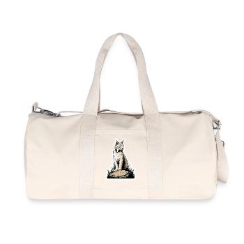 Lynx Rock Portrait Wildcat Nature - Recycled Canvas Sports Bag by Stanley/Stella - natural - Front