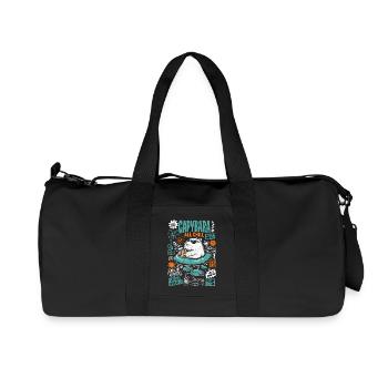 Capybara All Chill Funny Animal - Recycled Canvas Sports Bag by Stanley/Stella - black - Front