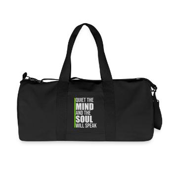 Quiet The Mind And The Soul Will Speak Ruhe Spruch - Recycled Canvas Sports Bag by Stanley/Stella - black - Front