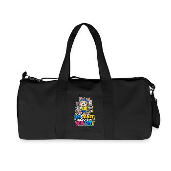 Tanzende Katze Fit Musik Sport Comic Spruch Cool - Recycelte Canvas-Sporttasche von Stanley/Stella - Schwarz - Vorne