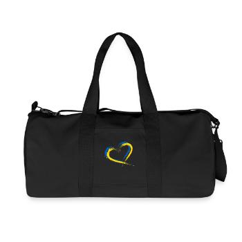 Herz Bürste Flagge der Ukraine Design Farbe Fahne - Sac de sport en toile recyclée Stanley/Stella - noir - Devant