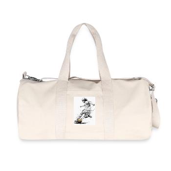 Dynamique Noir Et Blanc Joueur De Football Fussballer - Sac de sport en toile recyclée Stanley/Stella - blanc naturel - Devant