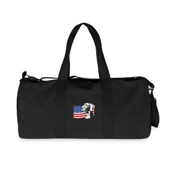 Allemand Shorthair US Amérique Drapeau Wilsigns - Sac de sport en toile recyclée Stanley/Stella - noir - Devant