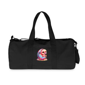 Un poussin mignon éclot de l’œuf de Pâques - Sac de sport en toile recyclée Stanley/Stella - noir - Devant
