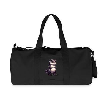 Naughty T-Rex Dino Cartoon Funny Ironic - Recycled Canvas Sports Bag by Stanley/Stella - black - Front