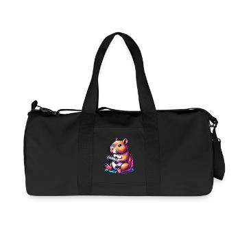 Pixel Art Video Games Gamer Capybara - Recycled Canvas Sports Bag by Stanley/Stella - black - Front