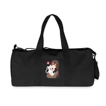Girl with cat - Recycled Canvas Sports Bag by Stanley/Stella - black - Front