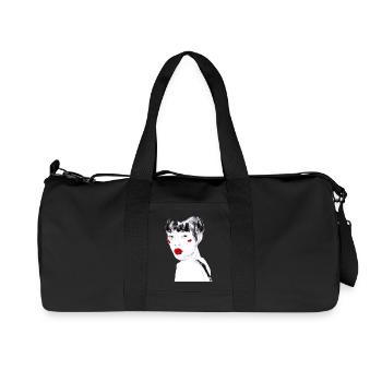 portrait de femme asiatique - Sac de sport en toile recyclée Stanley/Stella - noir - Devant