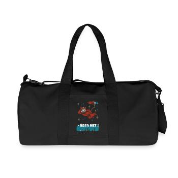 Chat Gagarine - Je ne vois aucun dieu là-haut - Sac de sport en toile recyclée Stanley/Stella - noir - Devant